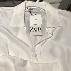 Zara Silk Button Down Shirt